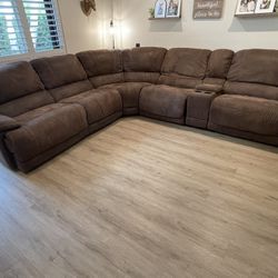 Brown Reclining Sectional 