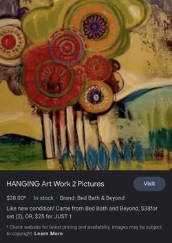 Two Decorative Hand-Painted Art Pictures