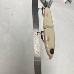 Handmade Wooden Glider Swimbait In Bone Color, Slow Sink Suspended Fishing Lure.