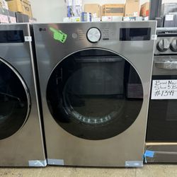 Brand New LG 7.4 cu. ft. Vented SMART Stackable Gas Dryer in Graphite Steel with TurboSteam, AI Sensing and LCD Display