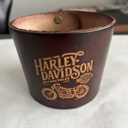 Vintage Harley Davidson Leather  Cup or Glass Holder