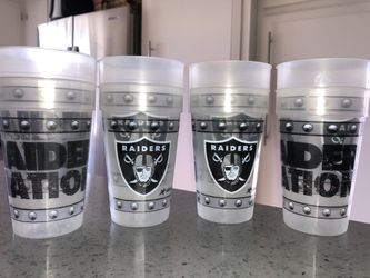 4 Raiders Souvenir cups lot