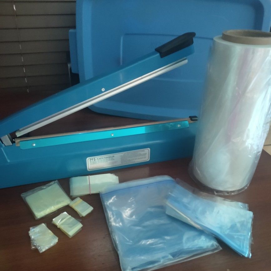 PE Impulse Shrink Wrap Sealer 8"/11.81" W/ Cellophane Wrap & Bags