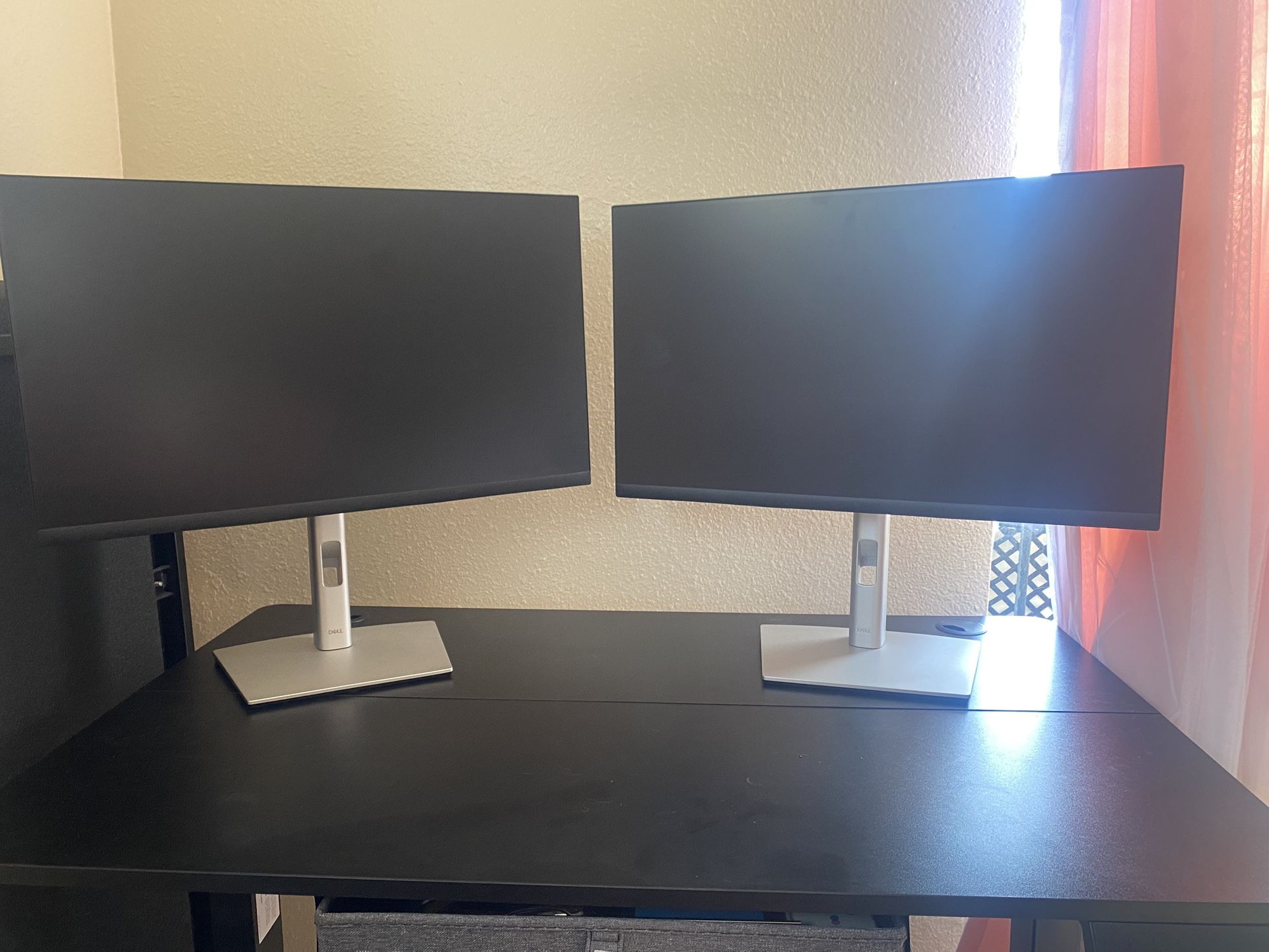 Dual DELL Flat Panel Monitors + all cables & Logitech accessories 