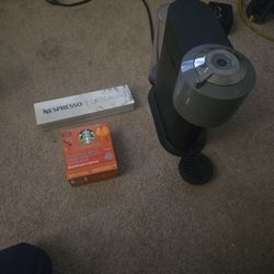 Nespresso Machine + Descaler + Pumpkin Spice Pods