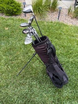 GOLF SET Nicklaus Golden Bear 5 7 Wood 3h 4h 5-PW TopFlite Putter Bag