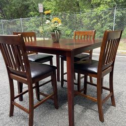 Dinning Set: Solid Wood  Table And 4 Chairs . Delivery Available 
