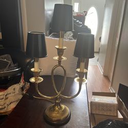 Vintage Three Lamp Brass Table Lamp