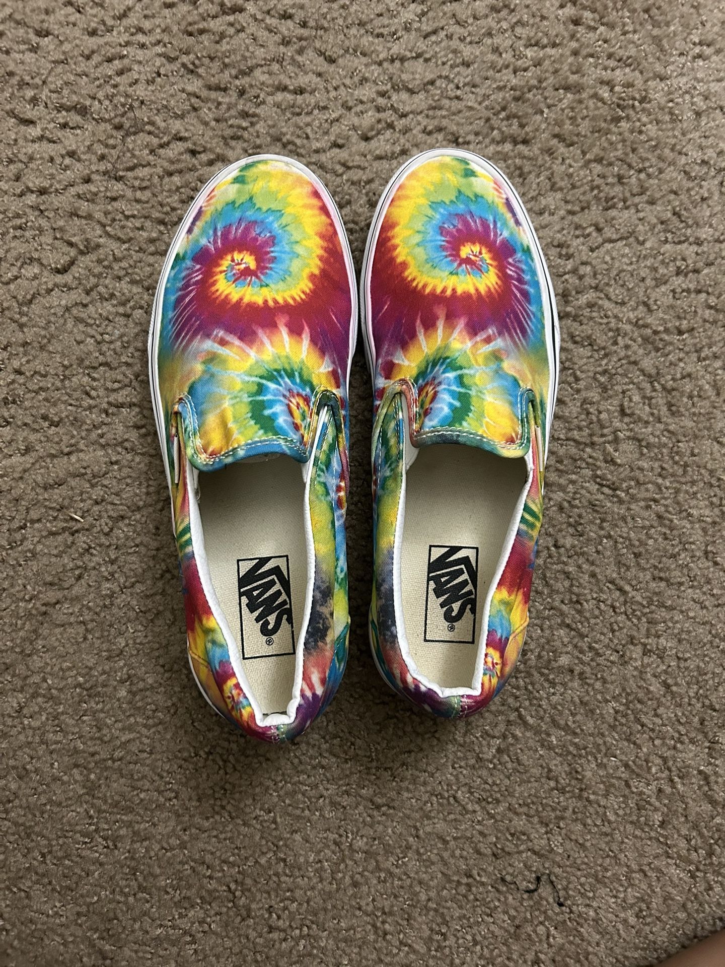 Vans tie dye slip ons size 10W