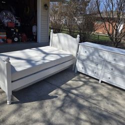 Twin Size Bed  And Dresser 
