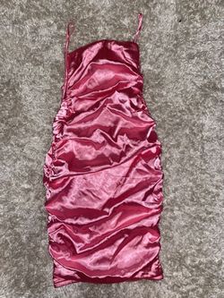 Bubblegum Pink Satin Dress Small (dress Size 4-8)