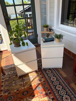 Nice White Pair of IKEA STORKLINTA/MALM 2-Drawer Chests