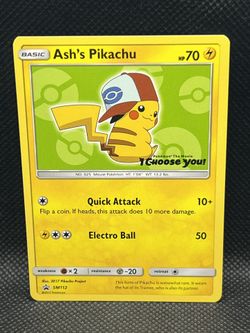 Pokémon TCG Ash’s Pikachu SM112 Black Star Promo Card