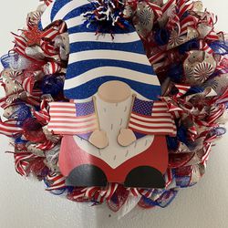 Gnome Wreath Fourth Of July