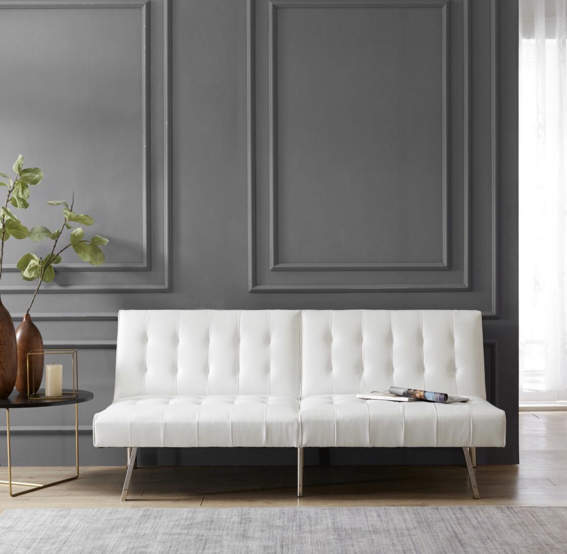 brand new white futon unopened
