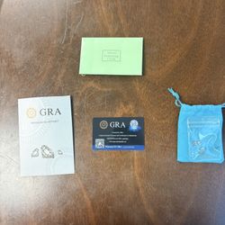 GRA Certified Moissanite Stud Earrings – Silver Setting – Includes Warranty Card & Polishing Cloth