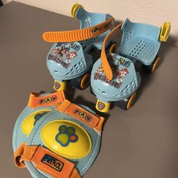 Adjustable Paw Patrol Skates w/ Knee Pads