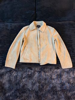 Zara Leather Collection Beige Suede Jacket – Men’s Small