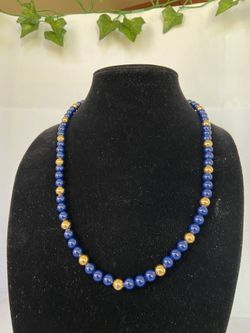 Vintage Blue And Gold Pearls 