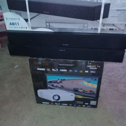 BrightEra FHZ131L Projector And Ambeo 1000w Surround Sound Speakers 