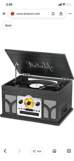 Retrolife Vintage Record Player Stereo System