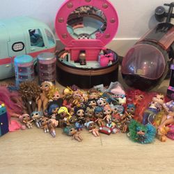 LOL Dolls, Camper, Hair Salon, Plane and Accessories 