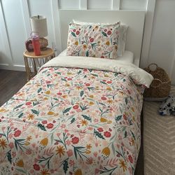 Bed Frame, Mattress And Comforter 