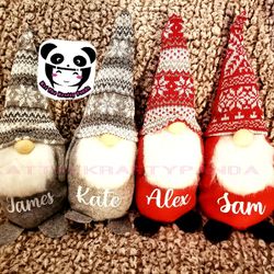 Personalized TALL Holiday THEMED Gnomes