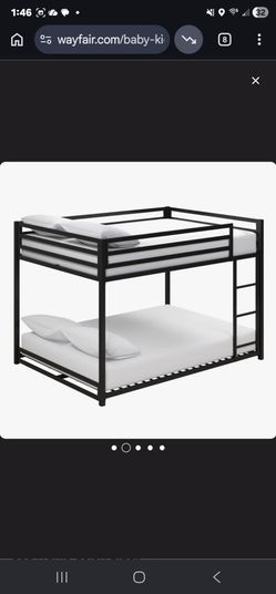 Full over full metal bunk beds with mattresses
