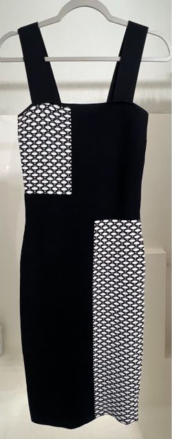 Black and White Midi Bodycon Dress