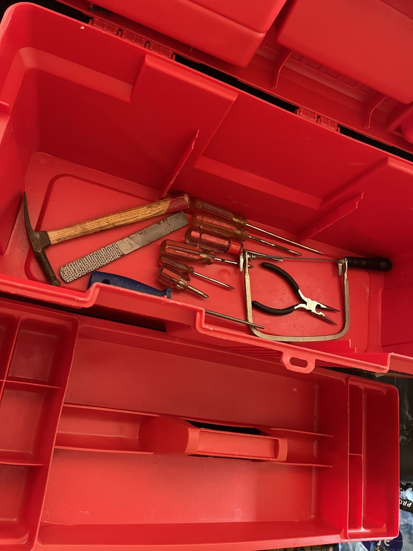Tool Box With Some Tools Lots Of Storage Space 