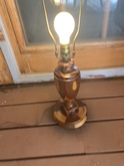 MARQUETRY Lamp Solid Wood Inlay Vintage
