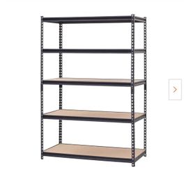 Muscle Rack 5-Shelf Heavy Duty Adjustable Metal Garage Storage Shelving Unit in Black (48 in. W x 72 in. H x 24 in. D)