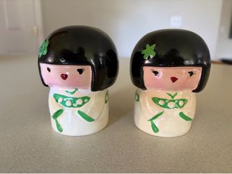 Pair Greenbrier Kokeshi Doll Piggy Banks