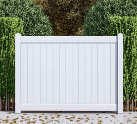 6‑ft Vinyl Privacy Fence Panels | Gray, Tan & White