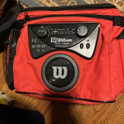 Wilson Sports Insulated AM/FM Radio Cooler Red Black and White Insulated Padded!
