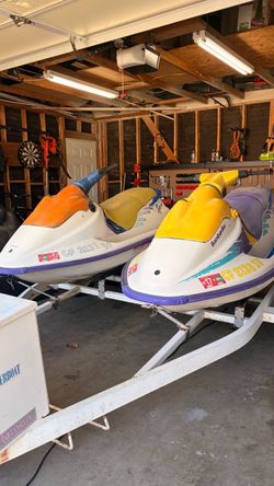 Two 1994 Bombardier Sea-Doo Jet Skis with Trailer