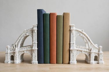 Arch Bridge Bookends Pair 3D Printed Modern Bookshelf Decor