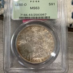 1888 O Morgan Silver Dollar Pcgs Ms63