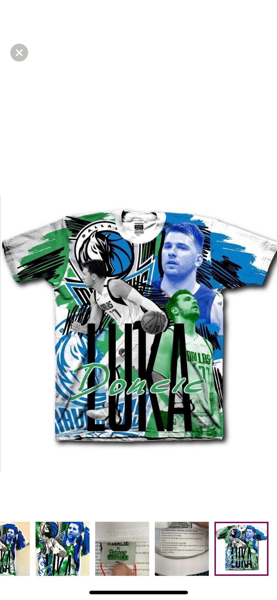 NWT ALL OVER PRINT LUKA DONCIC AOP MENS SIZE XL HEAVY SOFT CUT & SEW COTTON RARE