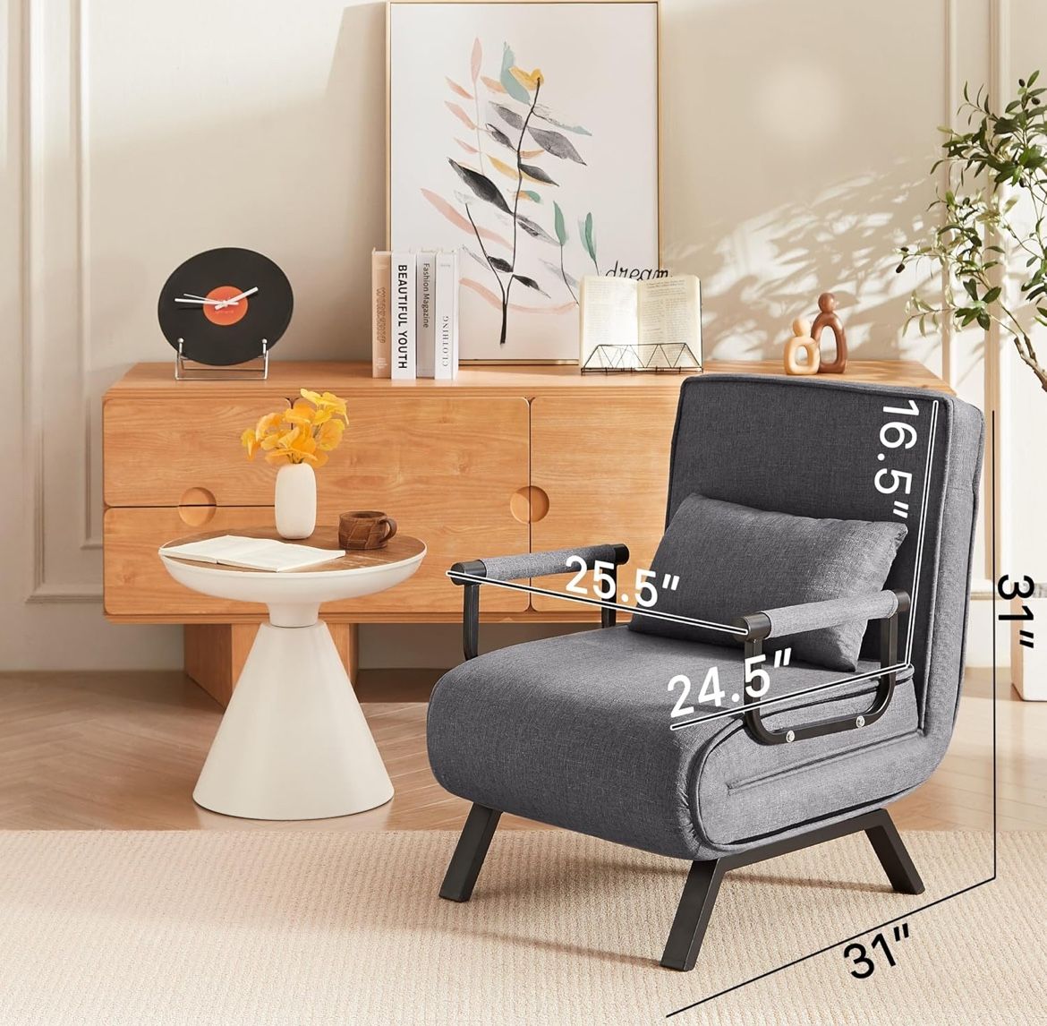 Sleep Chair Bed, 5 in 1 Folding Chair 