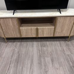 Gold Look And Wood Tv Stand