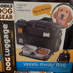 DOG GEAR WEEKENDER TRAVEL BAG WITH BOWLS AND FOOD STORAGE 