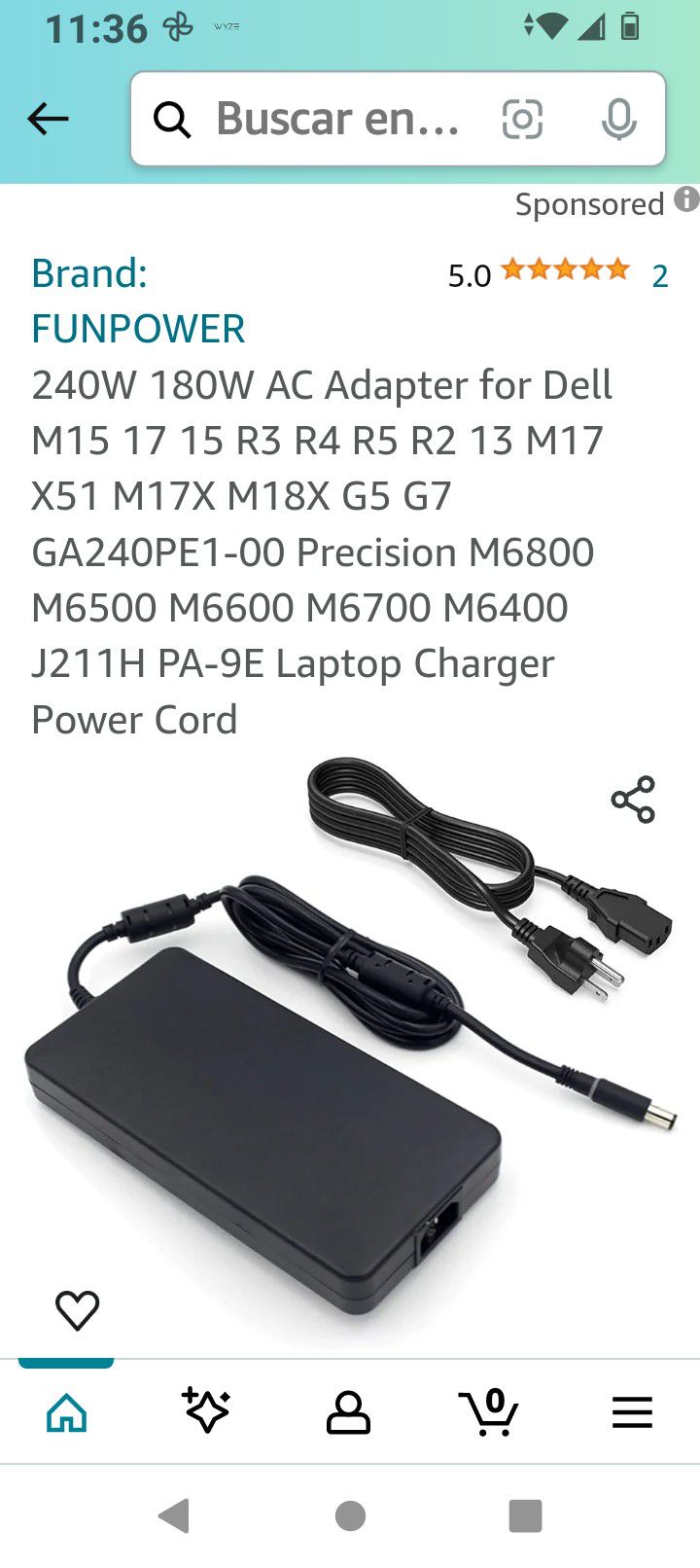 Laptop Charger Power Cord For Dell