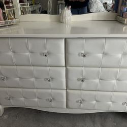 FAUX LEATHER DRESSER AND NIGHTSTAND SET ( PRICE NEGOTIABLE!!!)