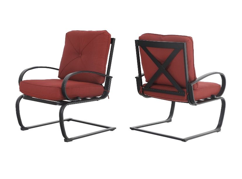 MF Studio Set Of 2 C-spring cushion padded bistro chairs