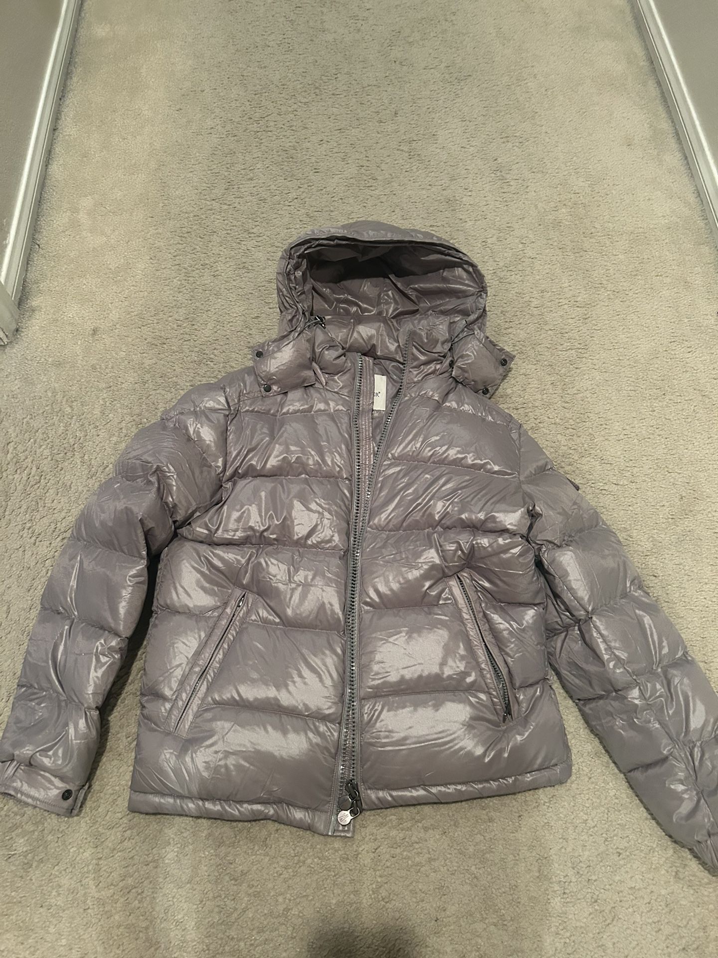 Moncler Grey Woolen Down Jacket Size 3