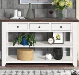 Assembled New 44 Inch Wood Console Table with Storage 3 Drawers & 2 Shelves Entryway Table