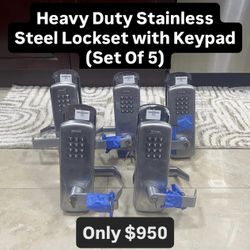 Heavy Duty Stainless Steel Lockset With Keypad (Set Of 5) 