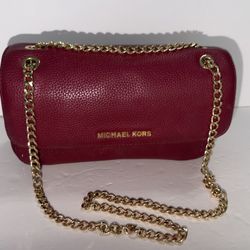 Michale Kors Crossbody Fold Burgundy/ Red